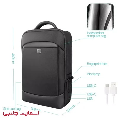 کیف لپ تاپ کوله پشتی هوشمند ارلدام مدل Earldom ET-bg02